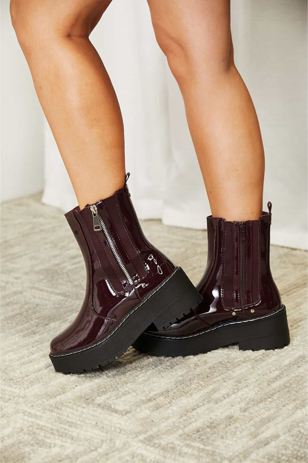 Forever Link Side Zip Platform Boots - Sydney So Sweet