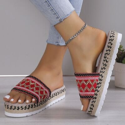 Geometric Weave Platform Sandals - Sydney So Sweet