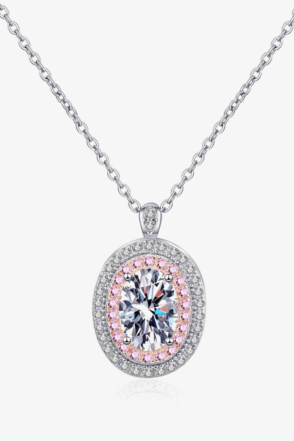 Adored 925 Sterling Silver Rhodium-Plated 1 Carat Moissanite Pendant Necklace - Sydney So Sweet