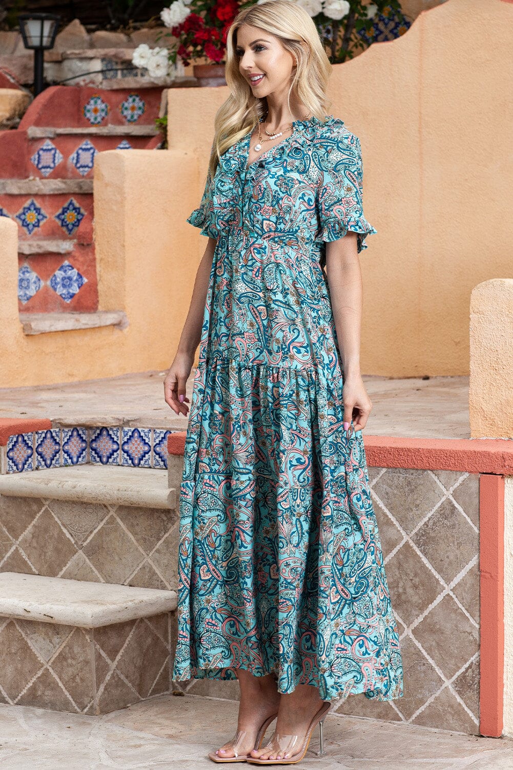 Paisley Print Maxi Dress