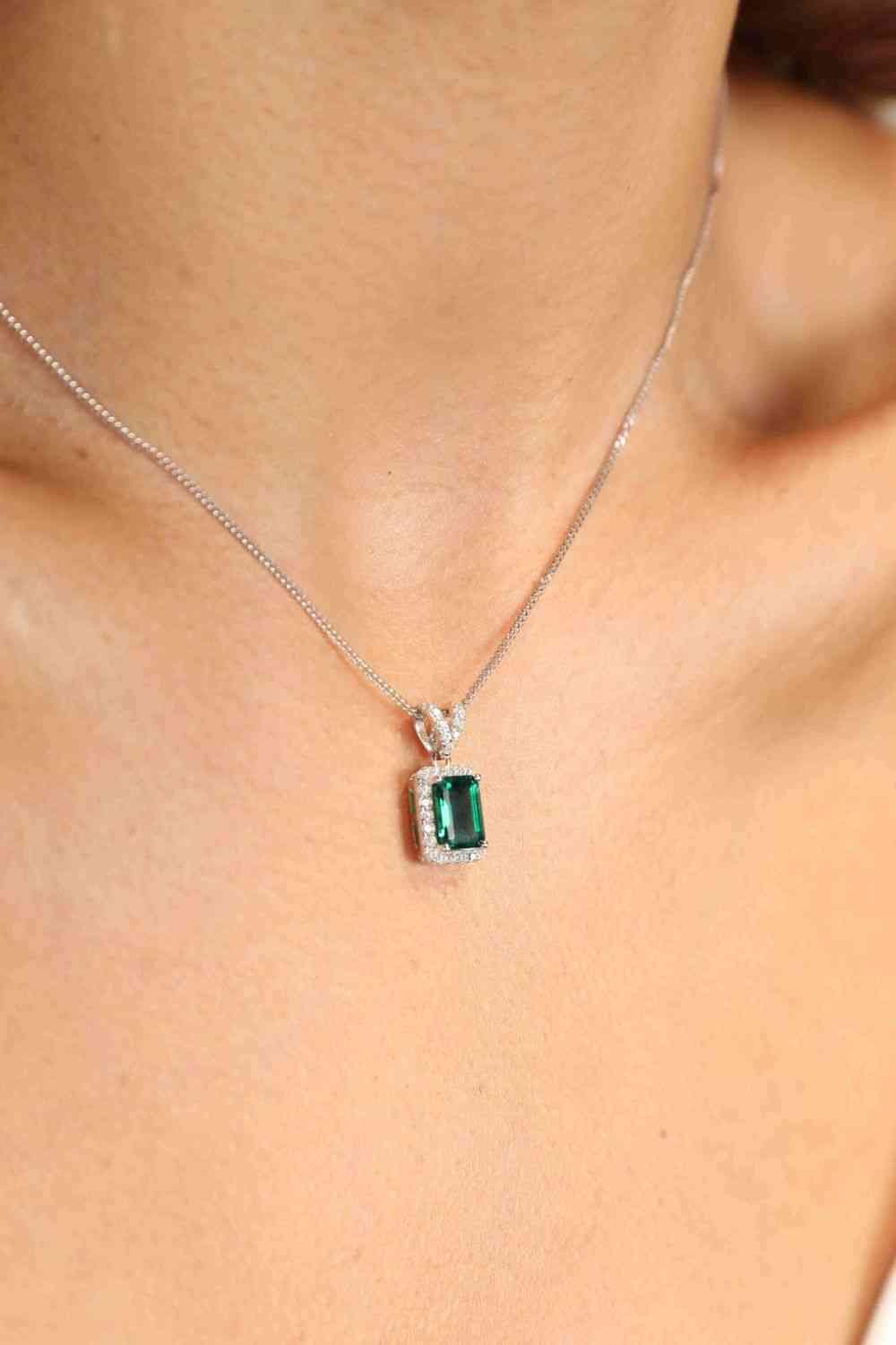 Adored 1.25 Carat Lab-Grown Emerald Pendant Necklace - Sydney So Sweet