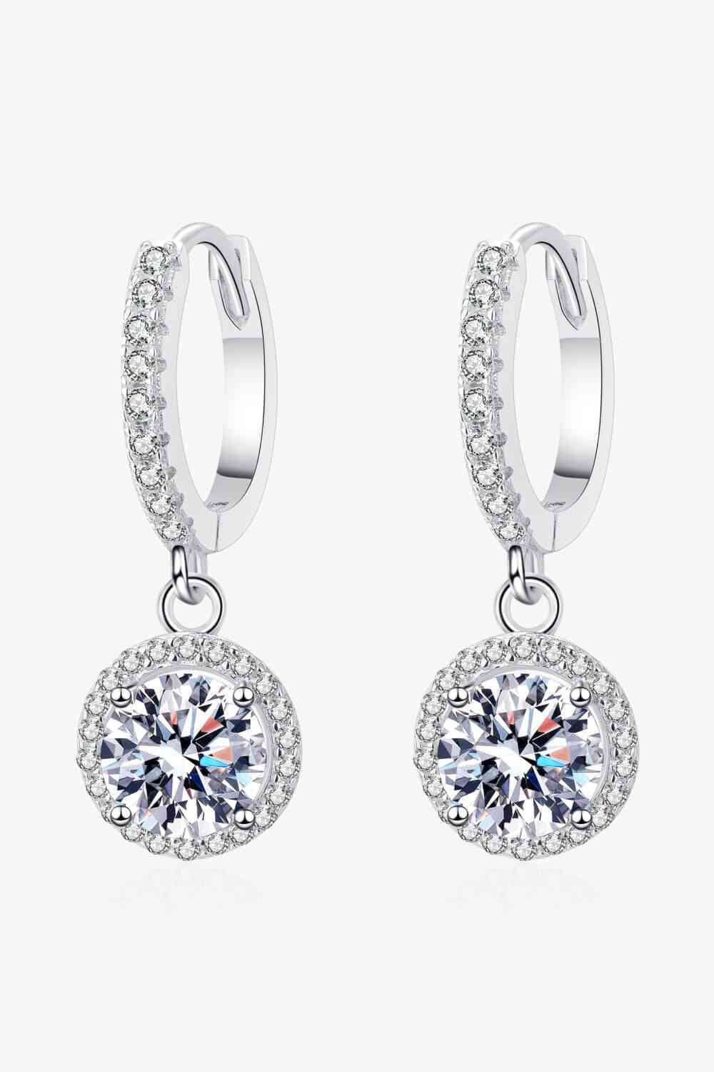 Moissanite Round-Shaped Drop Earrings - Sydney So Sweet