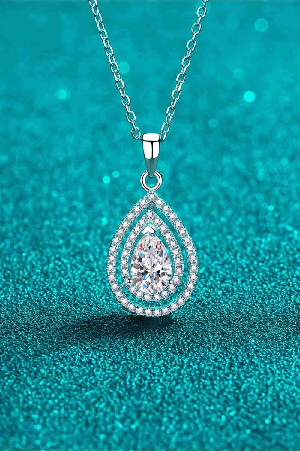 1 Carat Moissanite Teardrop Pendant Necklace - Sydney So Sweet