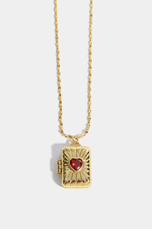 Heart Zircon Box Pendant Copper Necklace - Sydney So Sweet