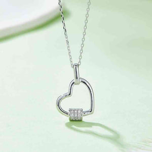 Moissanite 925 Sterling Silver Heart Shape Necklace - Sydney So Sweet