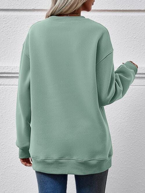 LET IT SNOW Round Neck Long Sleeve Sweatshirt - Sydney So Sweet