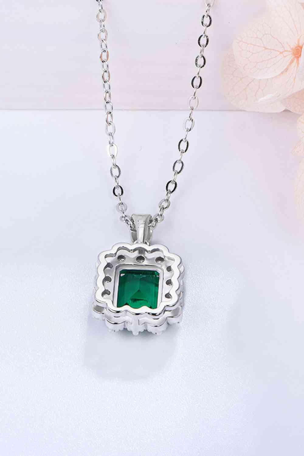 1.5 Carat Lab-Grown Emerald Pendant 925 Sterling Silver Necklace - Sydney So Sweet