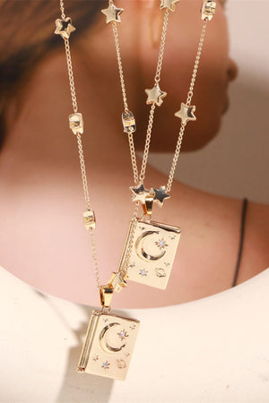 Star and Moon Copper 14K Gold-Plated Necklace - Sydney So Sweet