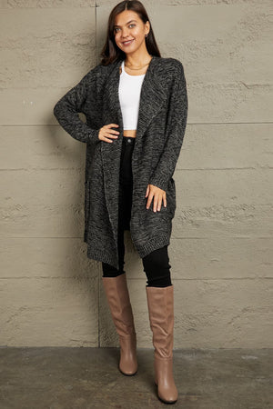 Charcoal Heathered Gray Long Knit Sweater Cardigan - Sydney So Sweet