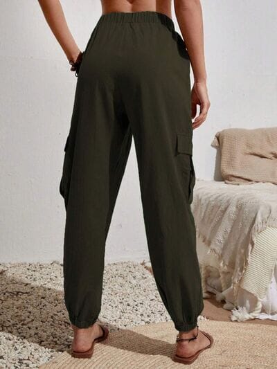 Drawstring Joggers with Cargo Pockets - Sydney So Sweet