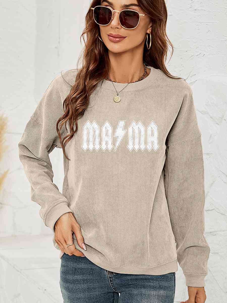 MAMA Graphic Dropped Shoulder Sweatshirt - Sydney So Sweet