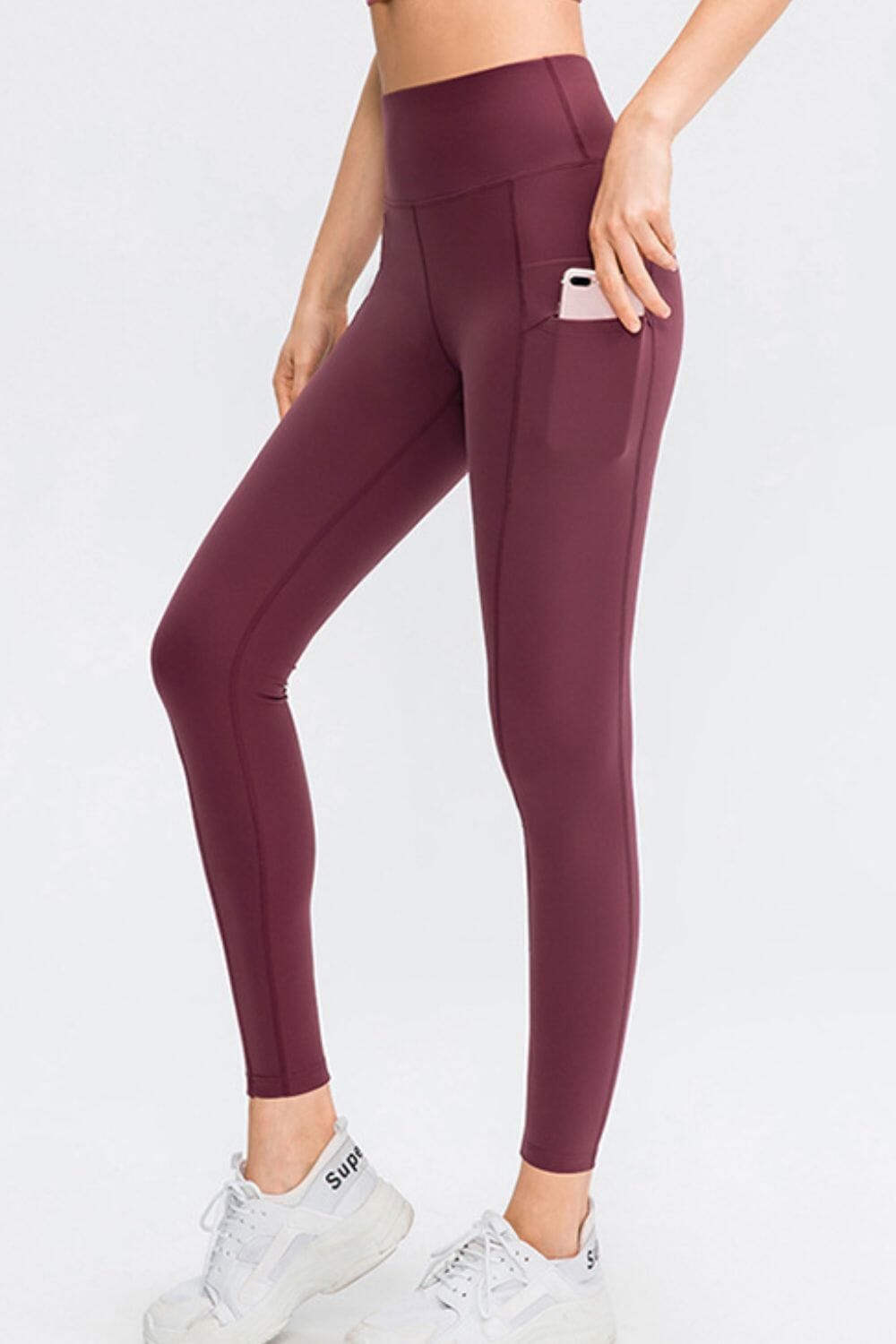 Wide Waistband Slim Fit Long Sports Pants with Pocket - Sydney So Sweet