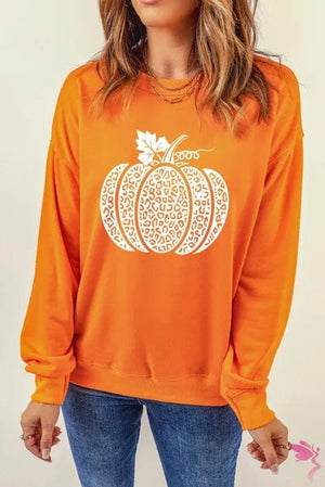 Cheetah Pumpkin Graphic Sweatshirt - Sydney So Sweet