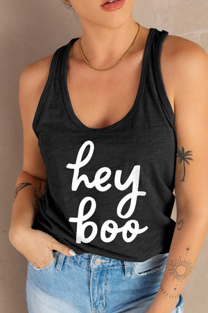 HEY BOO Graphic Tank Top - Sydney So Sweet