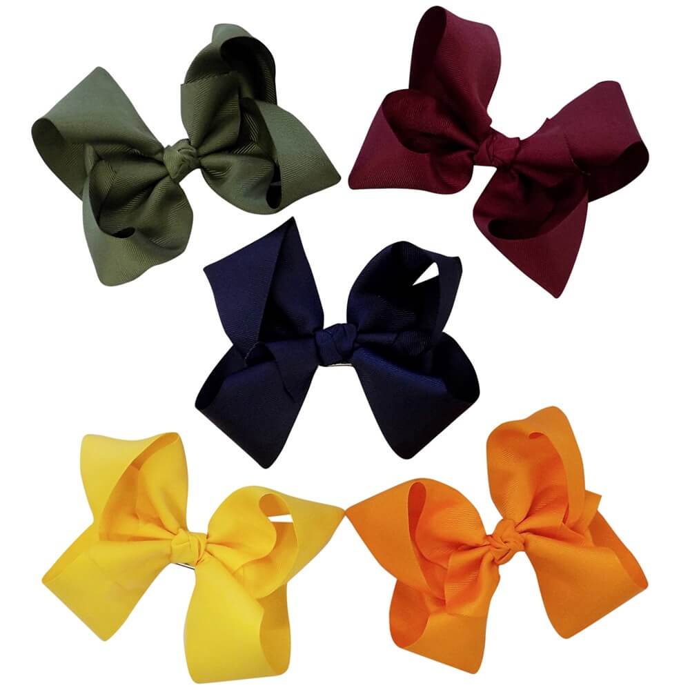 5 Pack of 6&quot; Grosgrain Fall Fun Seasonal Colors Girls Hair Bows - Sydney So Sweet