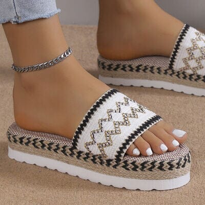 Geometric Weave Platform Sandals - Sydney So Sweet