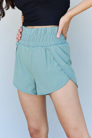 Stay Active High Waistband Active Shorts in Pastel Blue - Sydney So Sweet