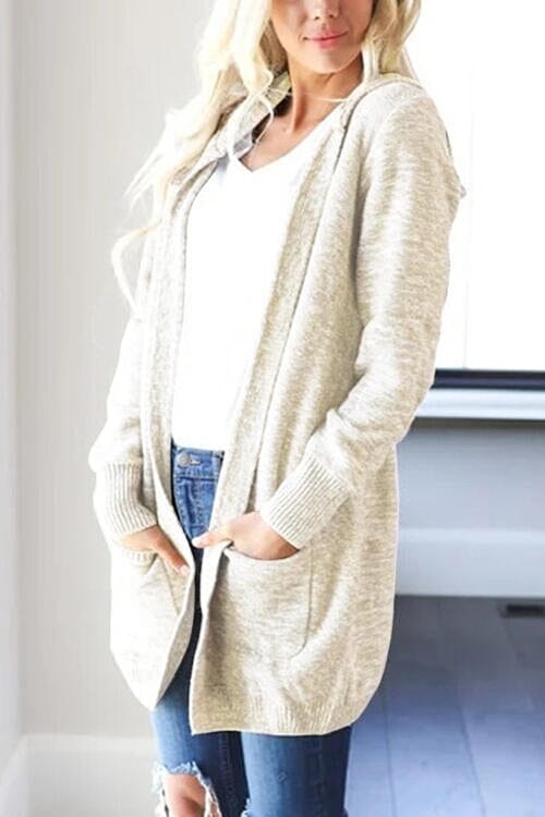 Heathered Open Front Cardigan with Pockets - Sydney So Sweet