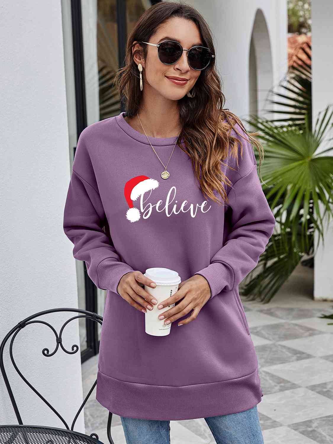 BELIEVE Graphic Tunic Sweatshirt - Sydney So Sweet