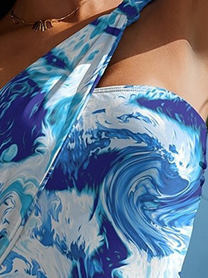 Cutout Printed One-Shoulder One-Piece Swimwear - Sydney So Sweet