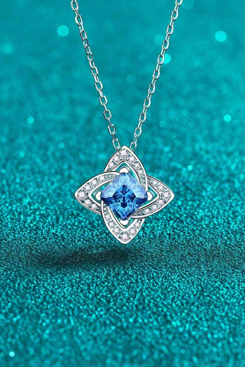 1 Carat Moissanite Floral Pendant Necklace - Sydney So Sweet