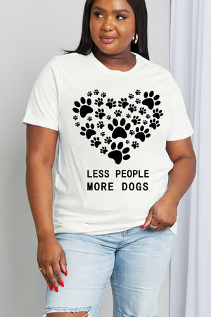 LESS PEOPLE MORE DOGS Women's Heart Graphic Cotton Tee - Sydney So Sweet