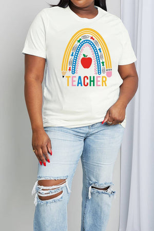 TEACHER Rainbow Graphic Cotton Tee - Sydney So Sweet
