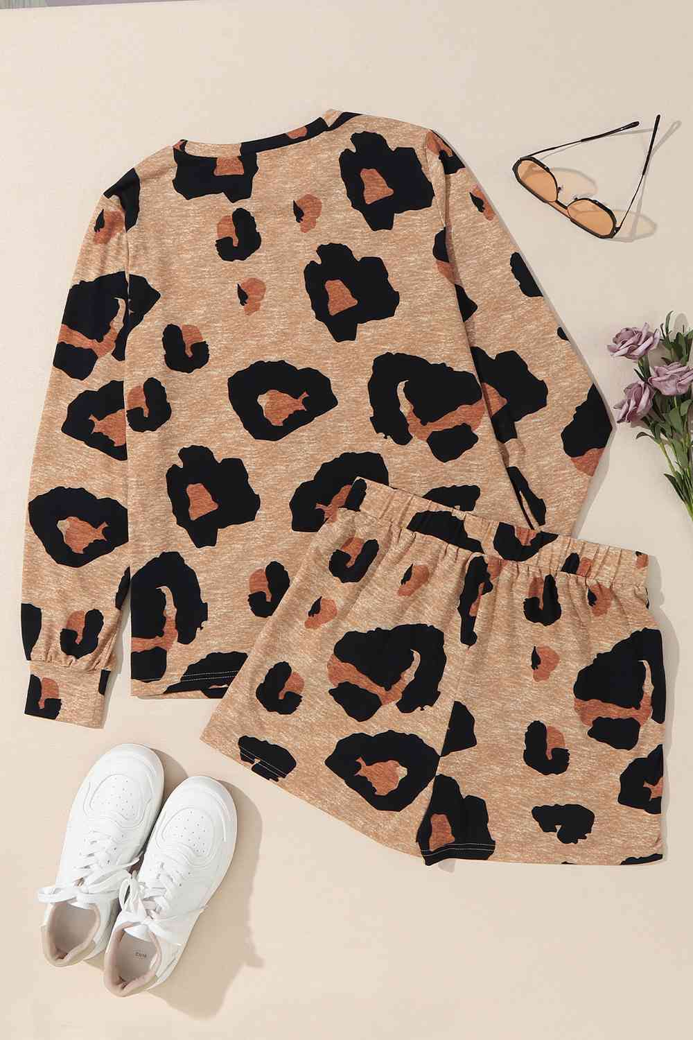 Leopard Long Sleeve Top and Shorts Set - Sydney So Sweet