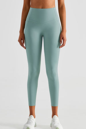 Wide Waistband Sports Leggings with Pockets - Sydney So Sweet