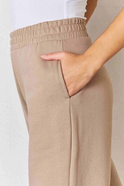 RISEN Wide Waistband Slit Wide Leg Pants - Sydney So Sweet