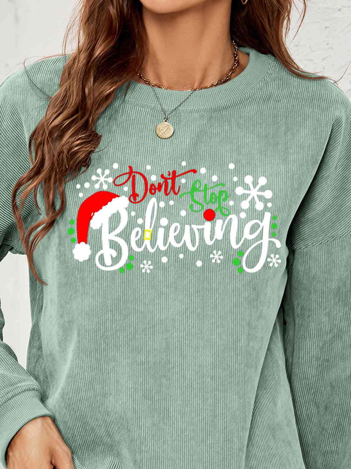 DON'T STOP BELIEVING Graphic Sweatshirt - Sydney So Sweet