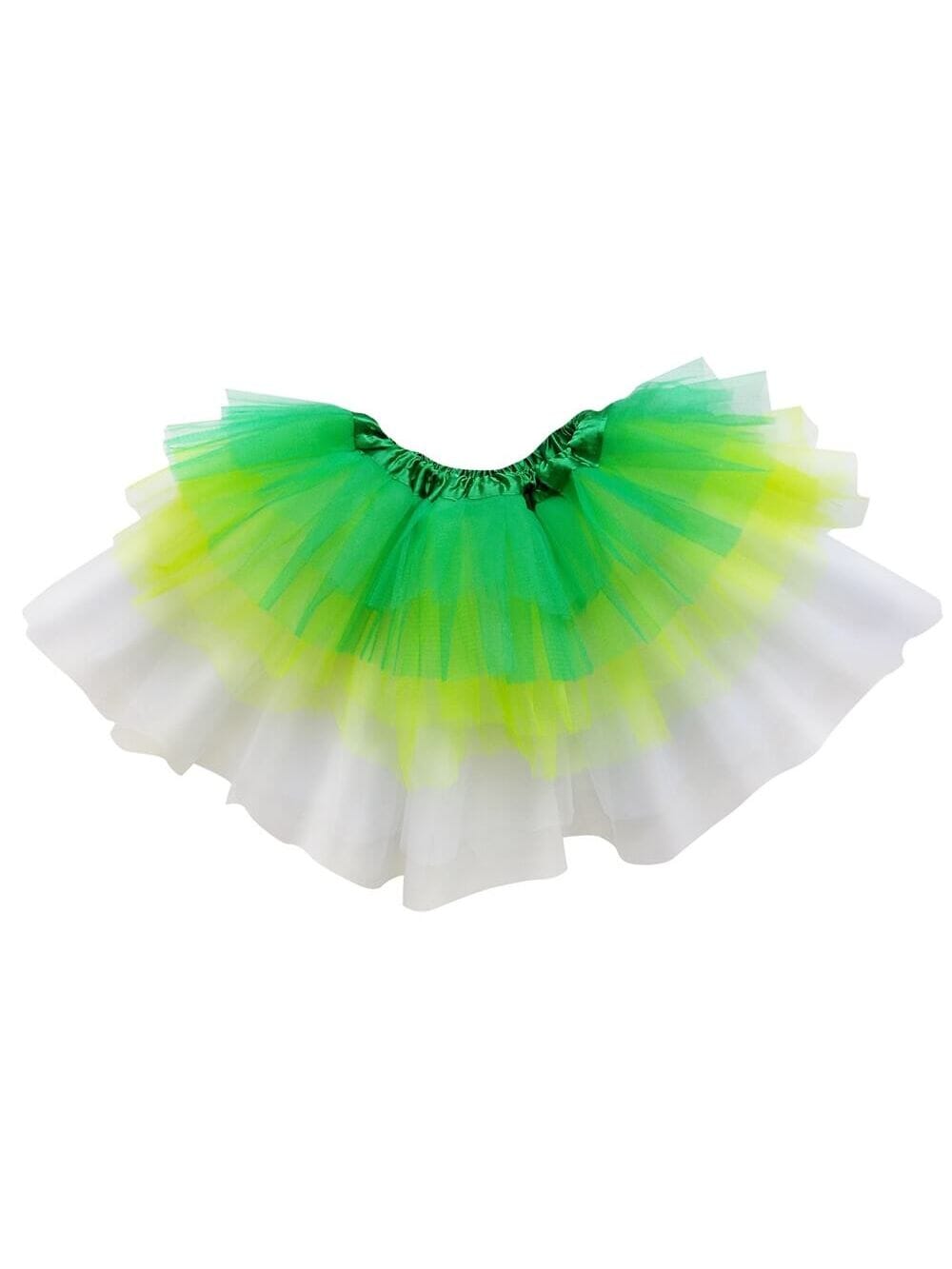 Green, Lime, White 6 Layer Tutu Skirt Costume for Girls, Women, Plus - Sydney So Sweet
