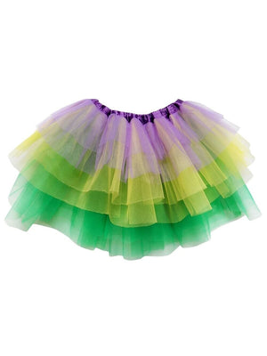 Purple, Yellow, Green 6 Layer Tutu Skirt Mardi Gras Costume for Girls, Women, Plus - Sydney So Sweet