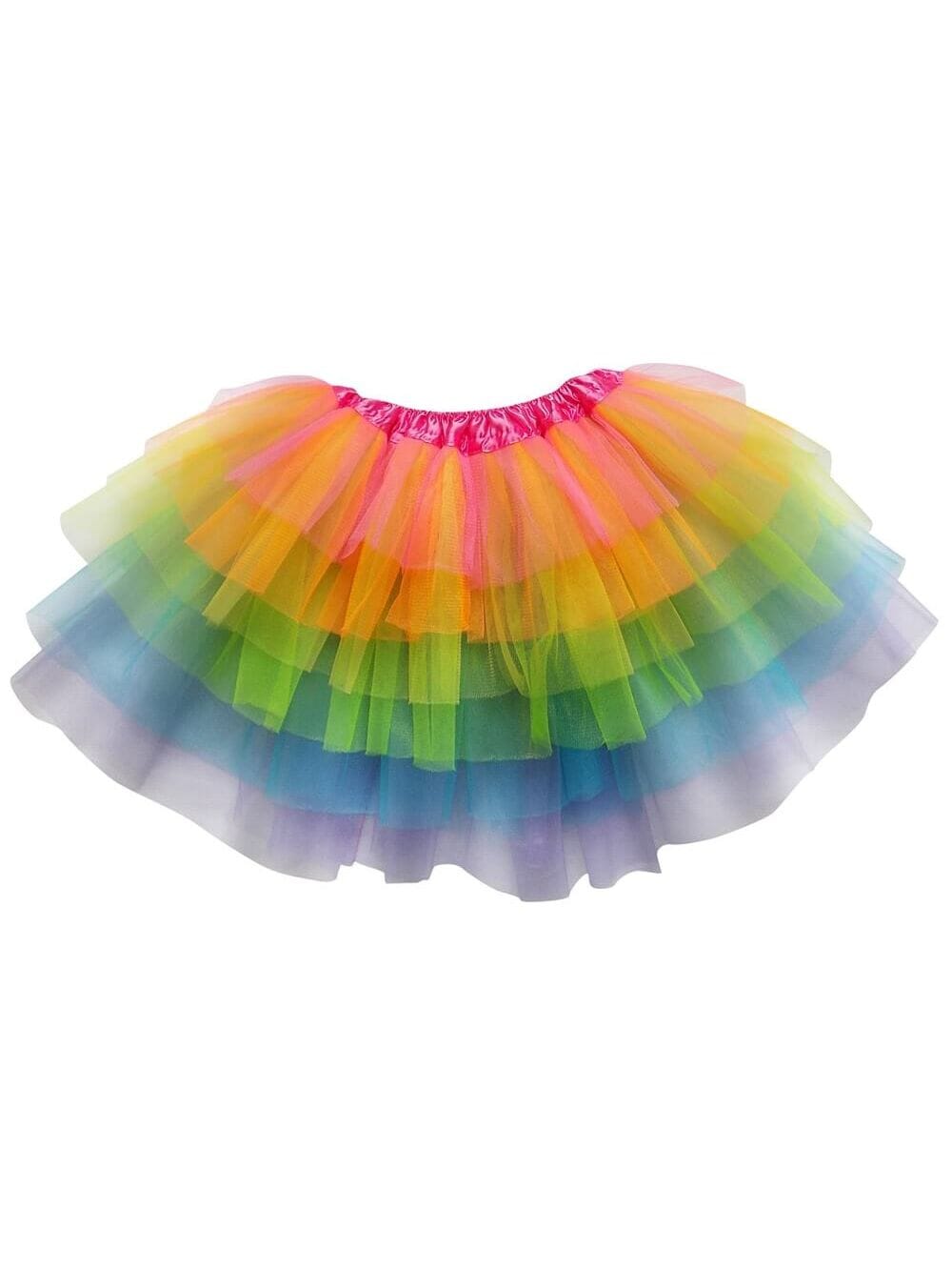 Neon Rainbow 6 Layer Tutu Skirt Costume for Girls, Women, Plus - Sydney So Sweet