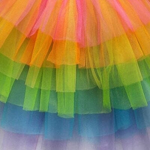Neon Rainbow 6 Layer Tutu Skirt Costume for Girls, Women, Plus - Sydney So Sweet