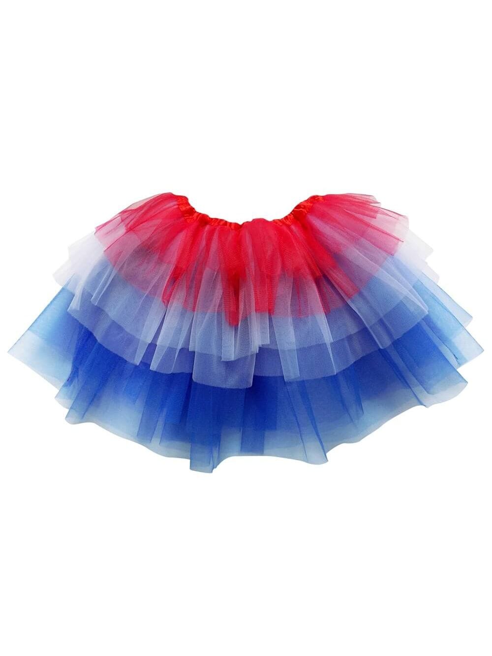 Red, White, Blue 6 Layer Tutu Skirt Patriotic Costume for Girls, Women, Plus - Sydney So Sweet