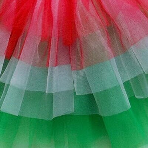 Red, White, Green 6 Layer Tutu Skirt Christmas Costume for Girls, Women, Plus - Sydney So Sweet