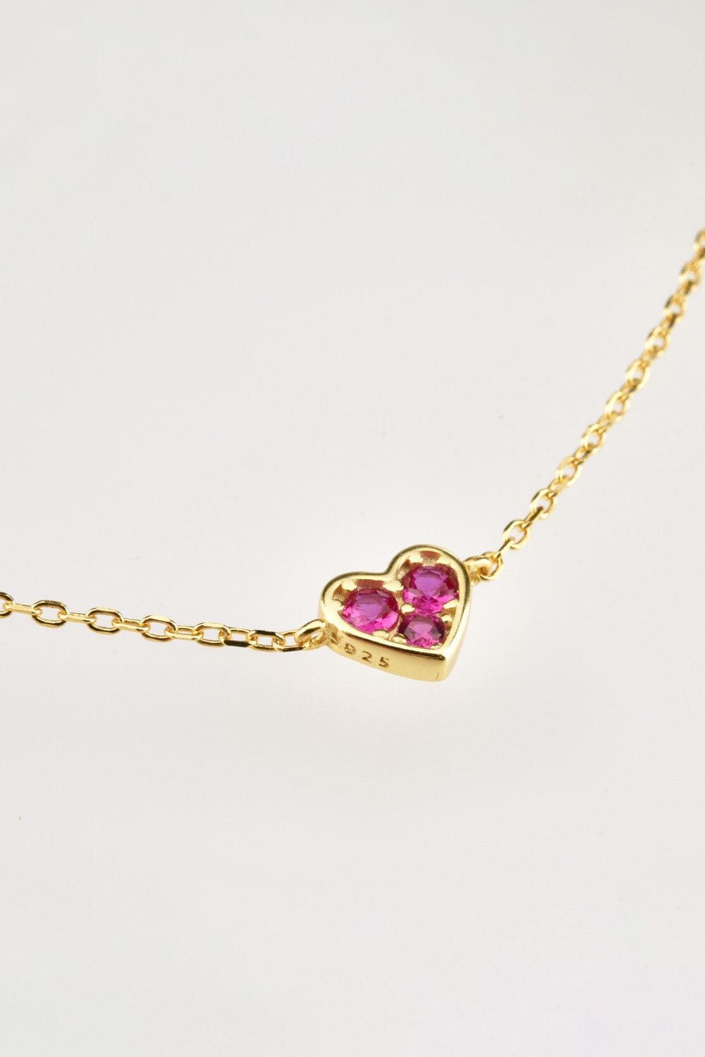 Inlaid Zircon Heart Necklace - Sydney So Sweet