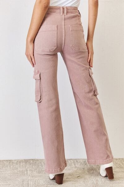 RISEN Full Size High Rise Cargo Wide Leg Jeans - Sydney So Sweet