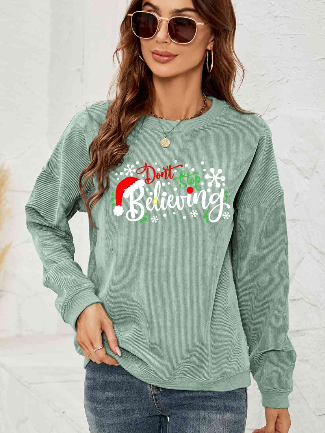 DON&#39;T STOP BELIEVING Graphic Sweatshirt - Sydney So Sweet