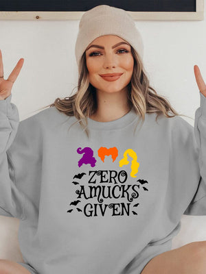 Long Sleeve ZERO AMUCKS GIVEN Graphic Sweatshirt - Sydney So Sweet