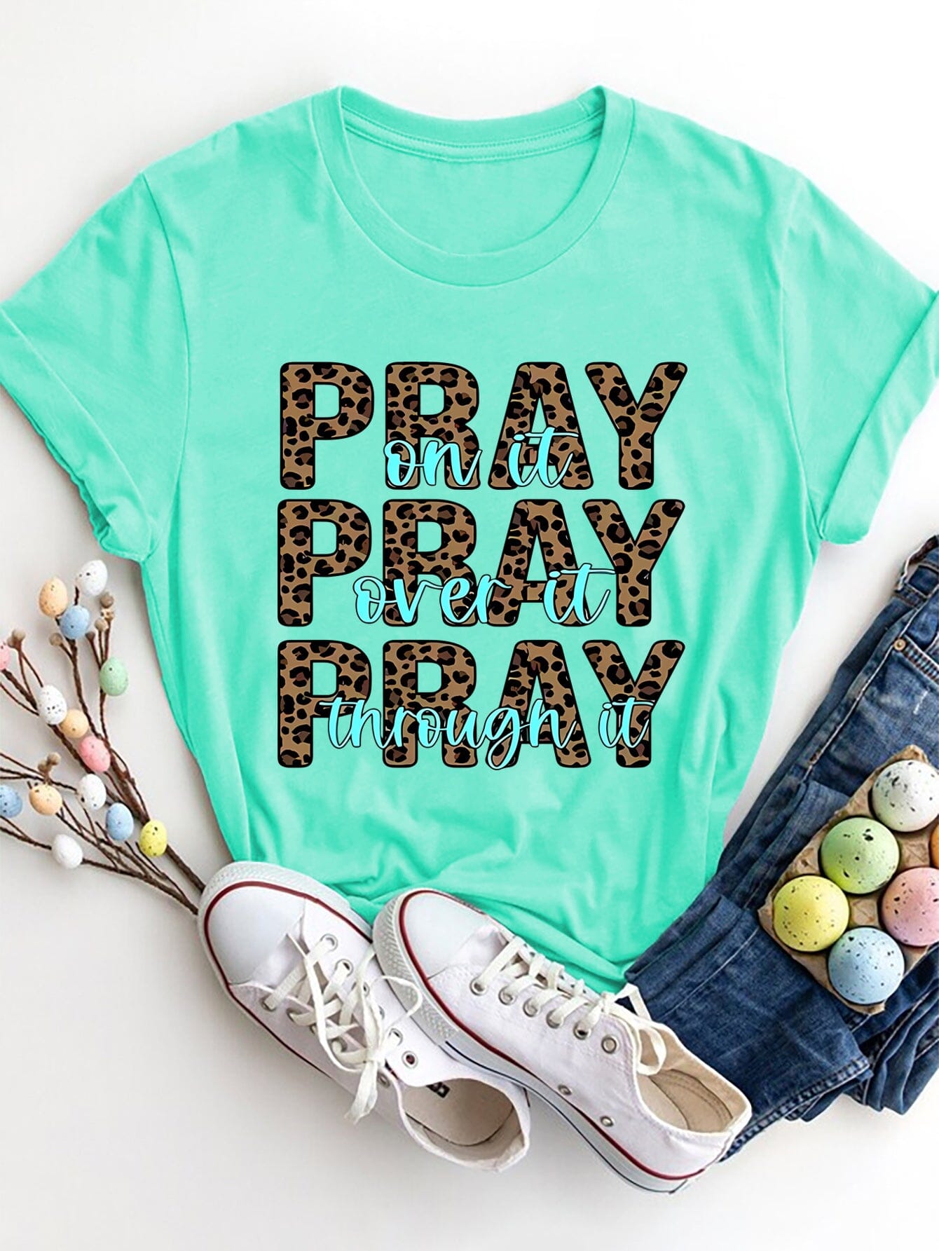 Pray Pray Pray Women's Graphic Short Sleeve T-Shirt - Sydney So Sweet