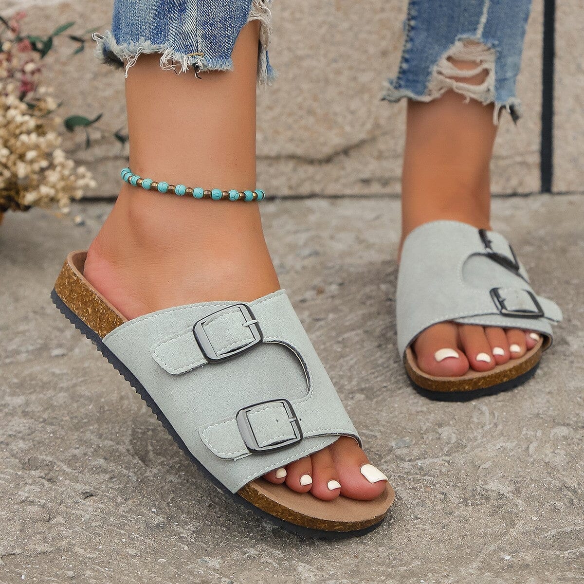 Metal Buckle Open Toe Sandals - Sydney So Sweet