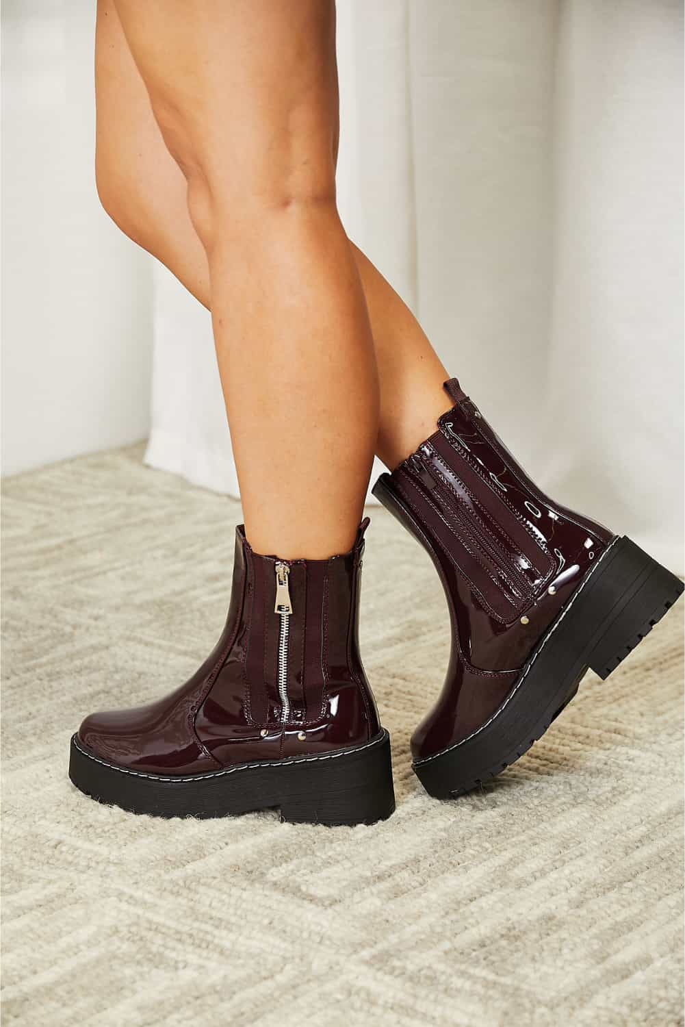 Forever Link Side Zip Platform Boots - Sydney So Sweet