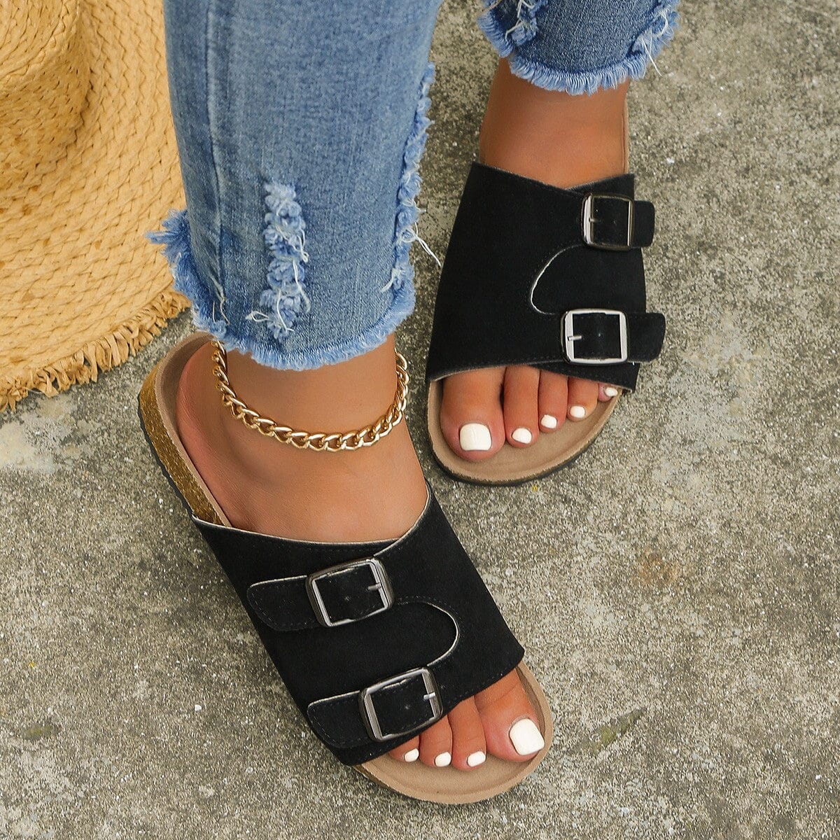 Metal Buckle Open Toe Sandals - Sydney So Sweet