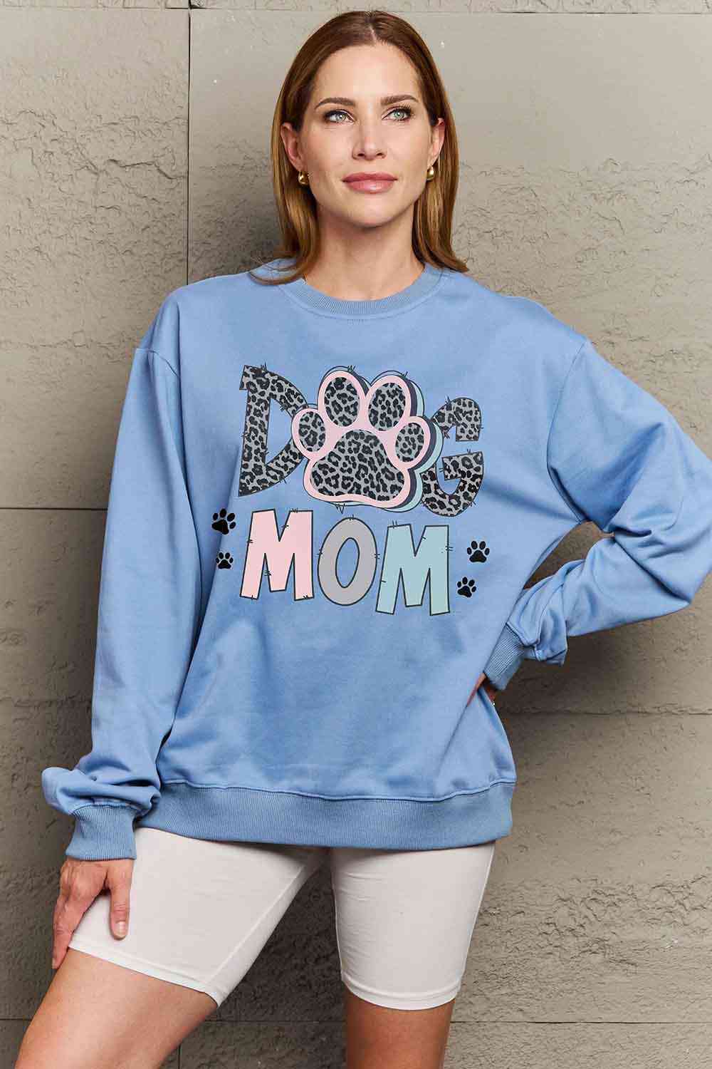 Pink &amp; Blue DOG MOM Graphic Sweatshirt - Sydney So Sweet