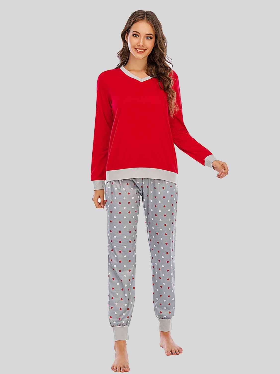 Long Sleeve Top and Polka Dot Pants Set - Sydney So Sweet