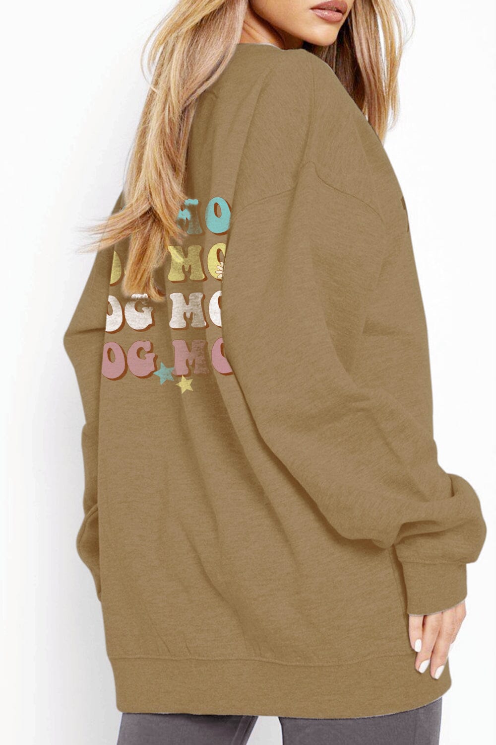 Simply Love Full Size Round Neck Dropped Shoulder DOG MOM Graphic Sweatshirt - Sydney So Sweet