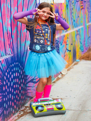 Neon Blue 80's Costume Tutu & Accessories for Kids - Sydney So Sweet
