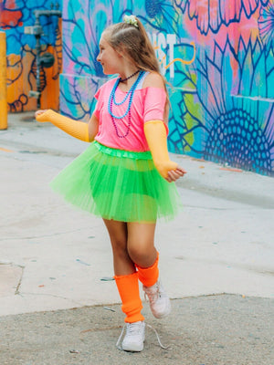 Lime Green 80's Costume Tutu & Accessories for Kids - Sydney So Sweet